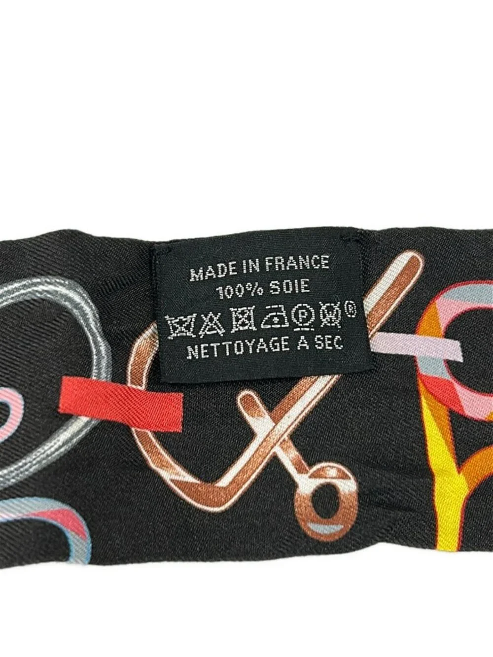 Hermes Scarf Twill Black Multi Ribbon Re Boucles